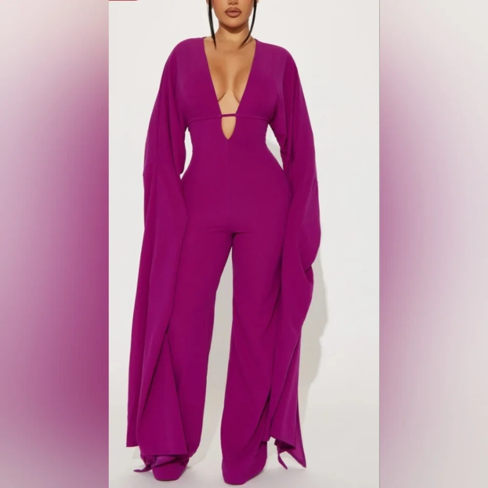 ❣️🩷Fashion Nova - Take Me There - Purple - Jumpsuit-New Arrival Size 1X💘❤️‍🩹